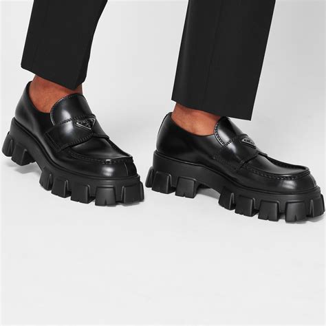 prada casual loafer men|Prada monolith loafer.